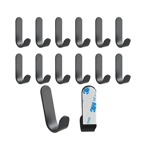 12Pcs Self Adhesive Hooks Heavy Duty Stainless Steel Wall Hooks Waterproof Sticky Hooks Bathroom Hang Towels Keys Coat Bags - V.I.P Digital Presence