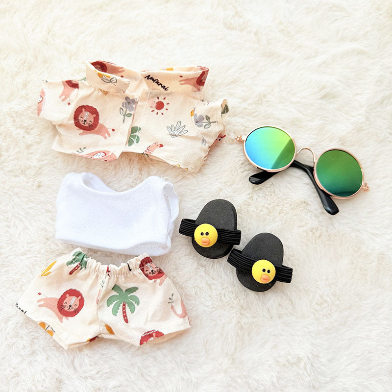 Only clothes/Labubu clothes pendant Labubu sitting party clothes beach glasses set - V.I.P Digital Presence