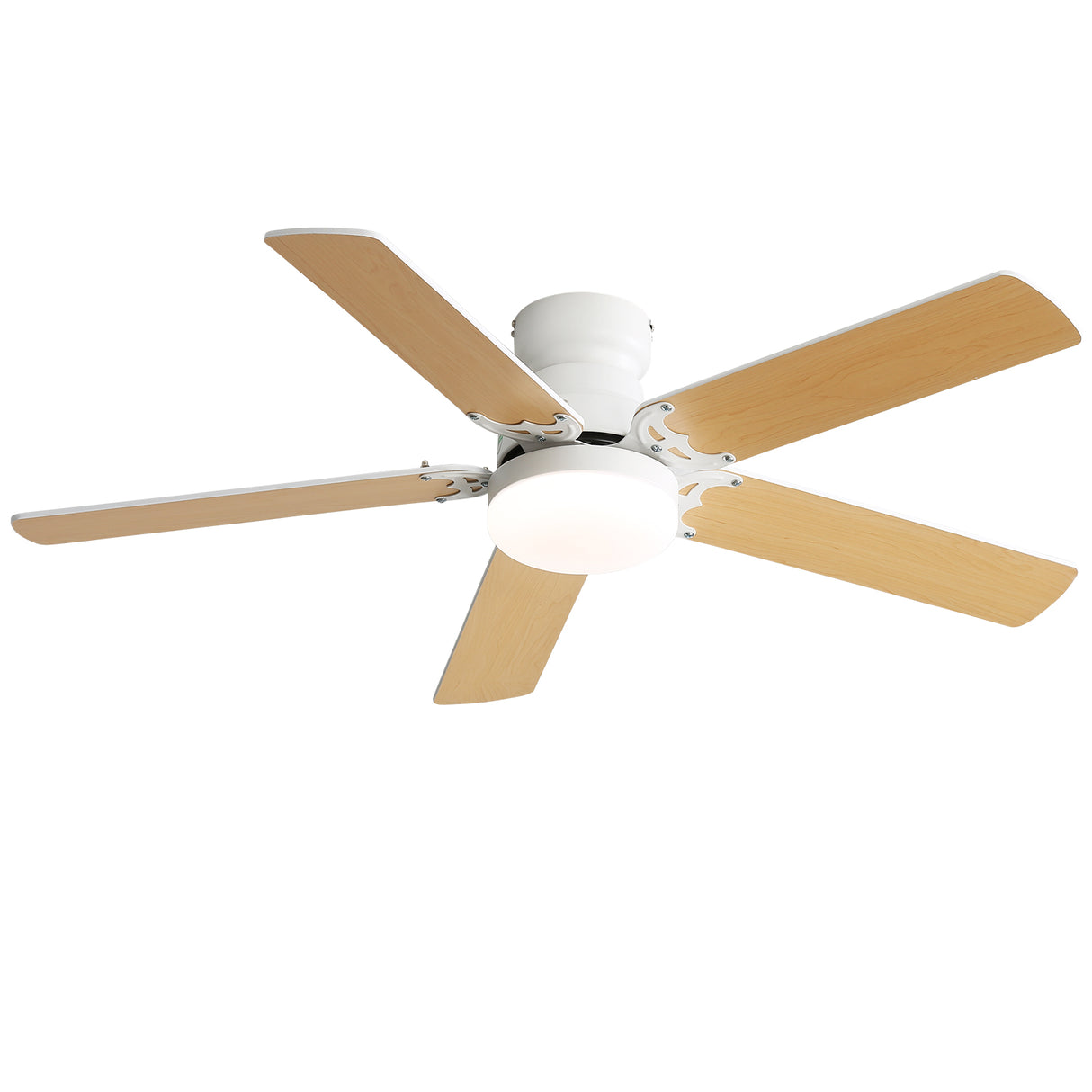 42 Inch Modern Ceiling Fan With 3 Color Dimmable Light 5 Blades Remote Control Reversible DC Motor White - V.I.P Digital Presence