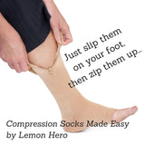 1 Pair Unisex Compression Socks Zipper Leg Support Knee Socks Women Men Open Toe Thin Anti-Fatigue Stretchy Socks Drop shipping - V.I.P Digital Presence