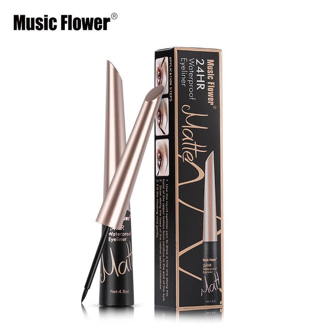 Music Flower Brand Waterproof Liqiud Eyeliner Pencil 24H Long-lasting Matte Eye Liner Delineador Black Eyelid Quick-Dry Makeup - V.I.P Digital Presence