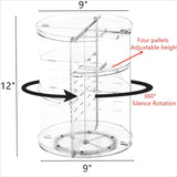 Rotating cosmetic storage box transparent desktop display rack dressing table makeup brush skincare product storage rack - V.I.P Digital Presence
