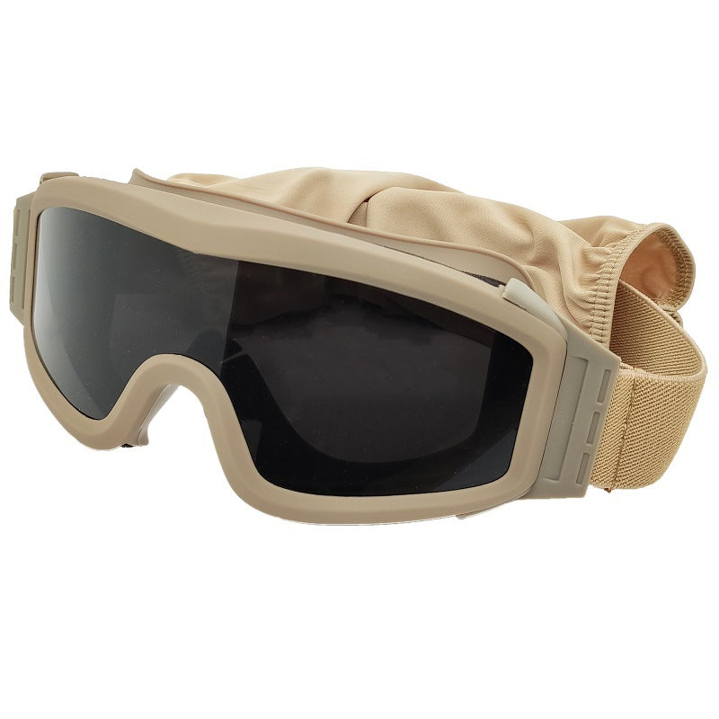 Gafas tácticas militares para aficionados al viento, equipo CS para exteriores, protección de tiro contra impactos, juego de tres lentes.
