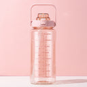 Taza de agua deportiva portátil de gran capacidad, taza de plástico de 2000 ml con pajita, taza de agua para hombres y mujeres 