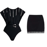V-neck hollow sexy one-piece swimsuit women's set - V.I.P Digital Presence