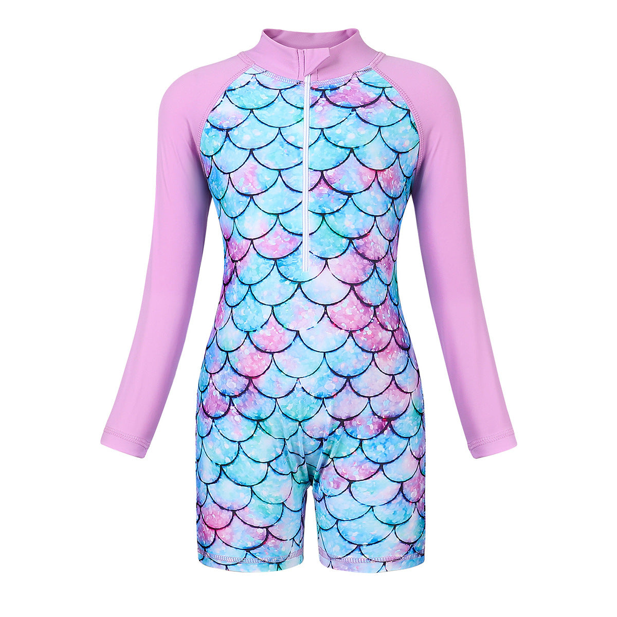 children's sun protection surfing suit girls' swimsuit long sleeved quick drying girls' one-piece mermaid swimsuit - V.I.P Digital Presence