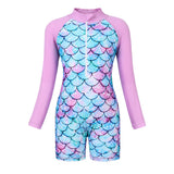 children's sun protection surfing suit girls' swimsuit long sleeved quick drying girls' one-piece mermaid swimsuit - V.I.P Digital Presence