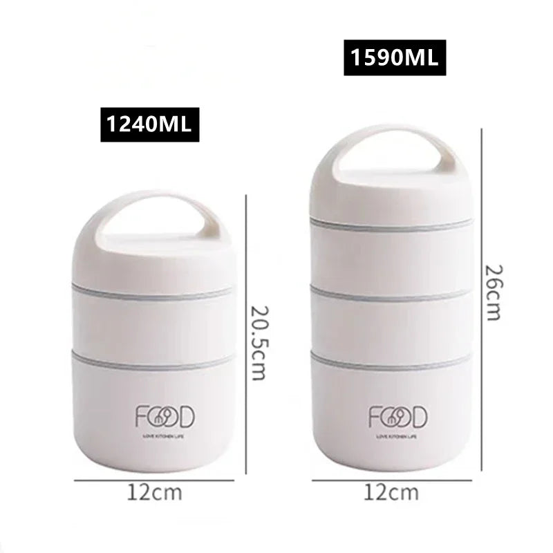 1240ML/1590ML Large Capacity Stainless Steel 304 Lunch Box Leak-Proof Multi layer Thermal Bento Box Adult Student Food Container - V.I.P Digital Presence