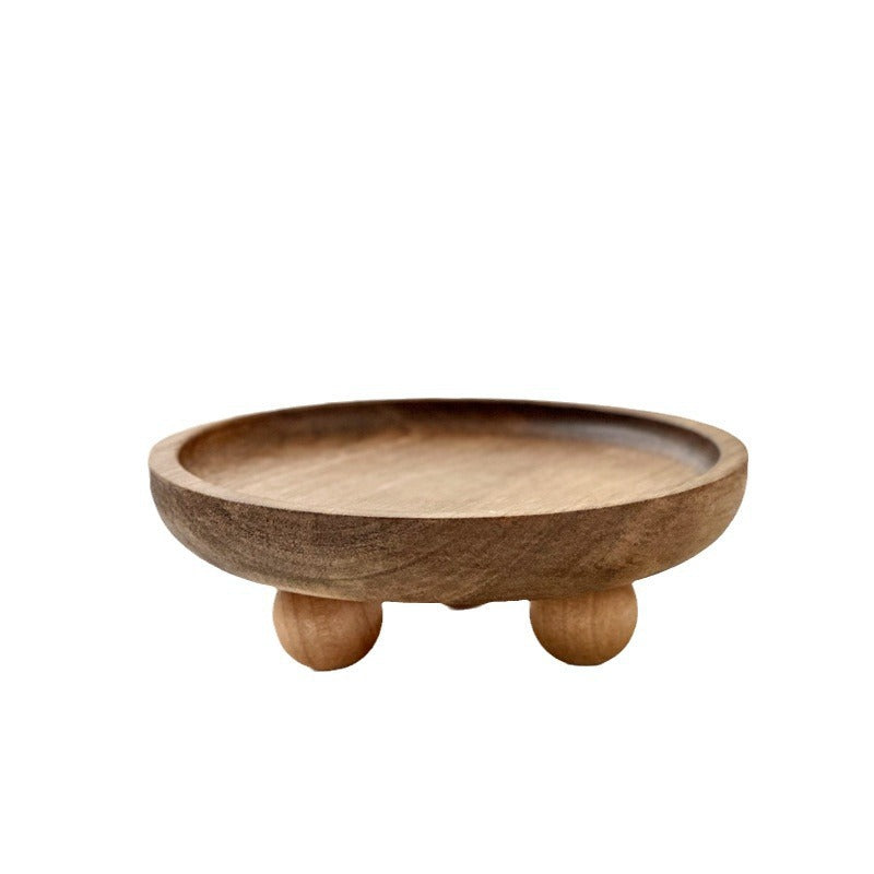 Entrance foyer storage tray aromatherapy glasses placement tray oval wooden ornament household tray - V.I.P Digital Presence