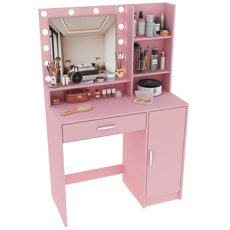 Makeup Vanity Desk with Mirror & Light - V.I.P Digital Presence