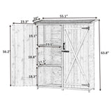 Outdoor 5.3ft Hx4.6ft L Wood Storage Shed Tool Organizer,Garden Shed, Storage Cabinet with Waterproof Asphalt Roof Gray - V.I.P Digital Presence