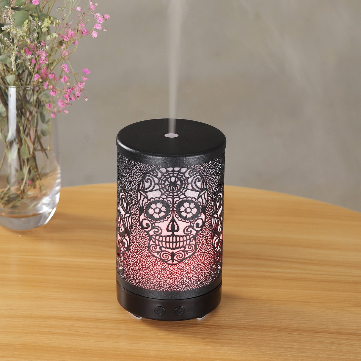 100ml Iron Metal Humificador De Aroma 7 Colors Led Lamp Ultrasonic Electric Skull Aroma Diffuser With Remote - V.I.P Digital Presence