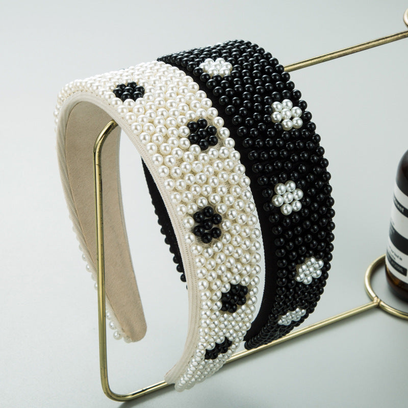 New Fashion Full Pearl Wide Edge Shampoo Headband Pressed Hair Ornament - V.I.P Digital Presence