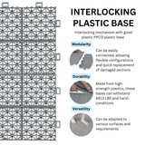 12 x 12 inch gray interlocking deck tiles, plastic waterproof, weighing up to 6613 pounds, with a rose pattern pack of 12 - V.I.P Digital Presence