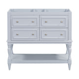 36" Bathroom Vanity Cabinet without Sink Standing Vanity Set with 4 Drawers& Soft Closing Doors Blue (NOT INCLUDE BASIN SINK) - V.I.P Digital Presence