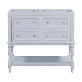 36" Bathroom Vanity Cabinet without Sink Standing Vanity Set with 4 Drawers& Soft Closing Doors Blue (NOT INCLUDE BASIN SINK) - V.I.P Digital Presence