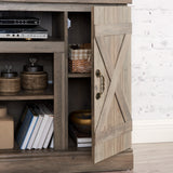 Farmhouse Classic Media TV Stand Antique Entertainment Console for TV up to 50" with Open and Closed Storage Space - V.I.P Digital Presence