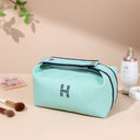 Portable premium canvas makeup bag, large capacity, washable, stylish storage for women - V.I.P Digital Presence