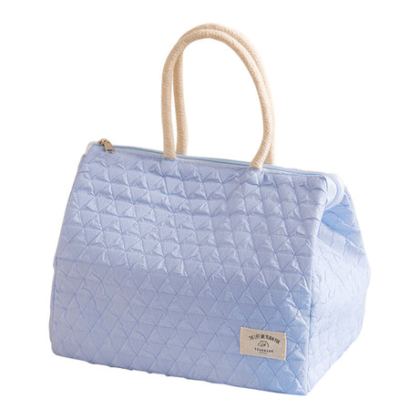 ins style small fresh outdoor large capacity picnic insulation and cold storage bag fashionable diamond pattern zipper lunch box bag student lunch bag - V.I.P Digital Presence