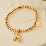 18K Gold-Plated Titanium Steel Puppy Shape Charm Bracelet - V.I.P Digital Presence