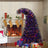 6FT artificial fir curved top Halloween tree, with 1080 lush branch tips and 300 LED lights in a Christmas and Halloween style - V.I.P Digital Presence