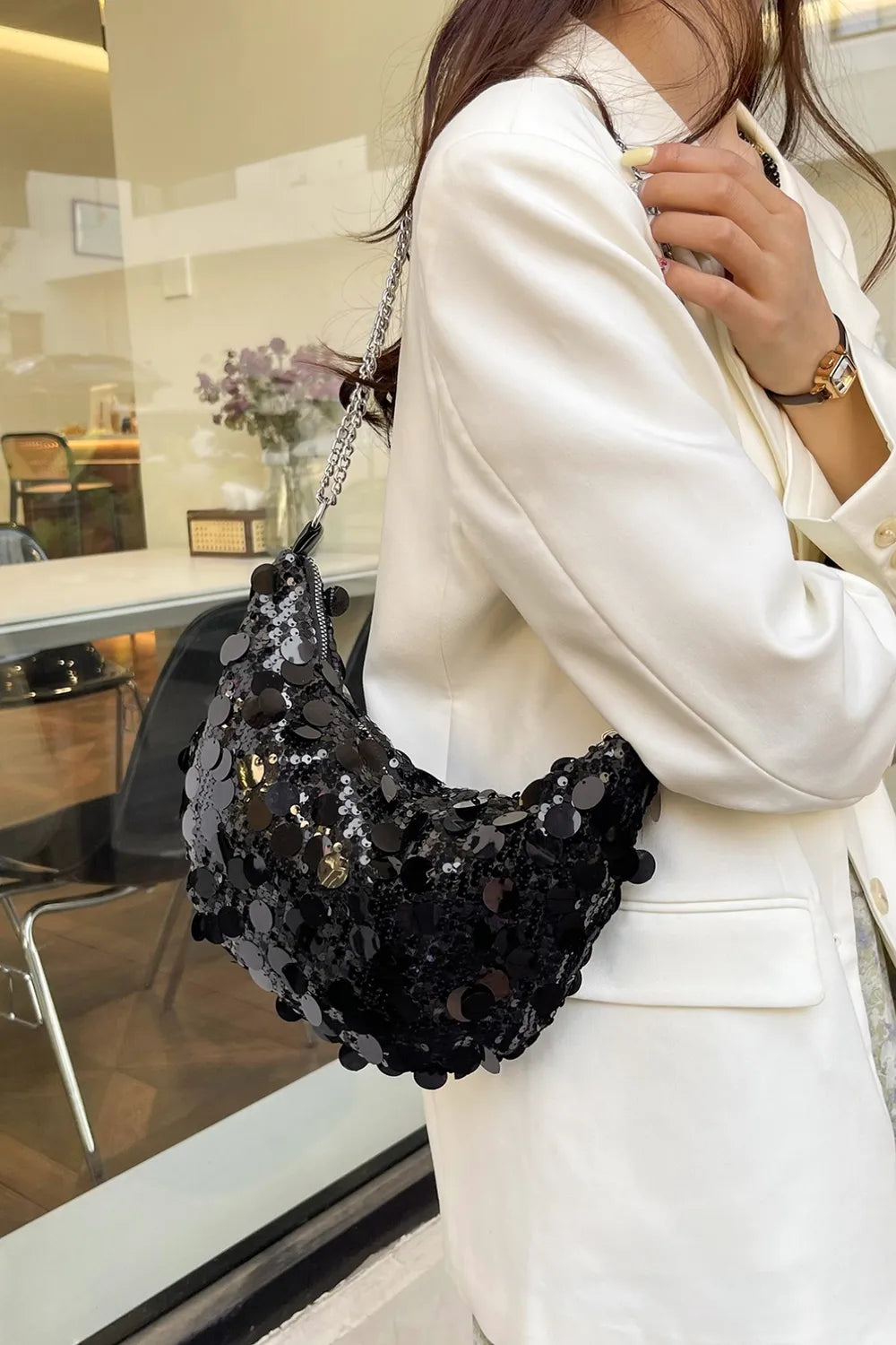 Sequin Chain Crossbody Bag - V.I.P Digital Presence