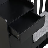 39.3'W70.8'H multifunctional corridor shoe cabinet with soft padded nail board and black hanger with entrance hook - V.I.P Digital Presence