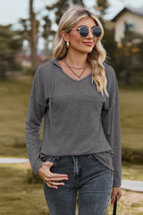 Drawstring Dropped Shoulder Hooded T-Shirt - V.I.P Digital Presence