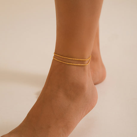 Versatile Sparkling Thin Chain Metal Wind Foot Chain Style Beach Anklet Set - V.I.P Digital Presence