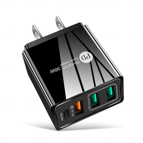 36W PD20W+QC3.0 2.4A dual USB fast charging mobile phone charger 2USB with PD charging head travel charger - V.I.P Digital Presence