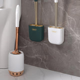 Luxury Toilet Brush Wall Mounted Holder Silicone Flat Head Cleaning Brush Corner Gap Cleaner - V.I.P Digital Presence