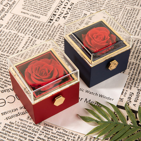 360° Flip Rose Gift Box Necklace Ring Gift Box For Women Girlfriend 2024 Hot Best Valentine Mother Day Birthday Gift Decoration - V.I.P Digital Presence