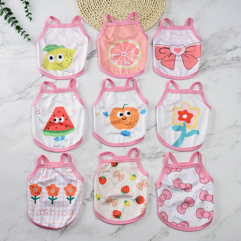 Pet supplies pet clothes cute fruit camisoles tank tops breathable pet sunscreen mosquito and insect repellent products - V.I.P Digital Presence