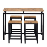 TREXM 5-piece compact bar table with table and stool - modern industrial design brown - V.I.P Digital Presence