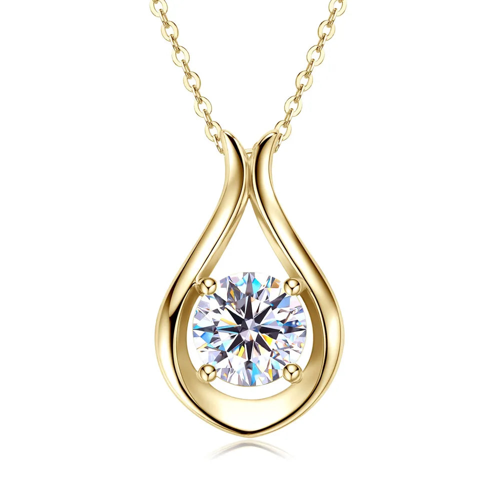 2 Carat Moissanite 925 Sterling Silver Pendant Necklace - V.I.P Digital Presence