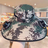 Solar powered fan large brim hat men's outdoor sunshade hat mountain climbing fisherman hat - V.I.P Digital Presence