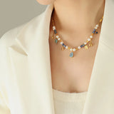 Natural stone freshwater pearl necklace necklace collarbone chain for girls - V.I.P Digital Presence