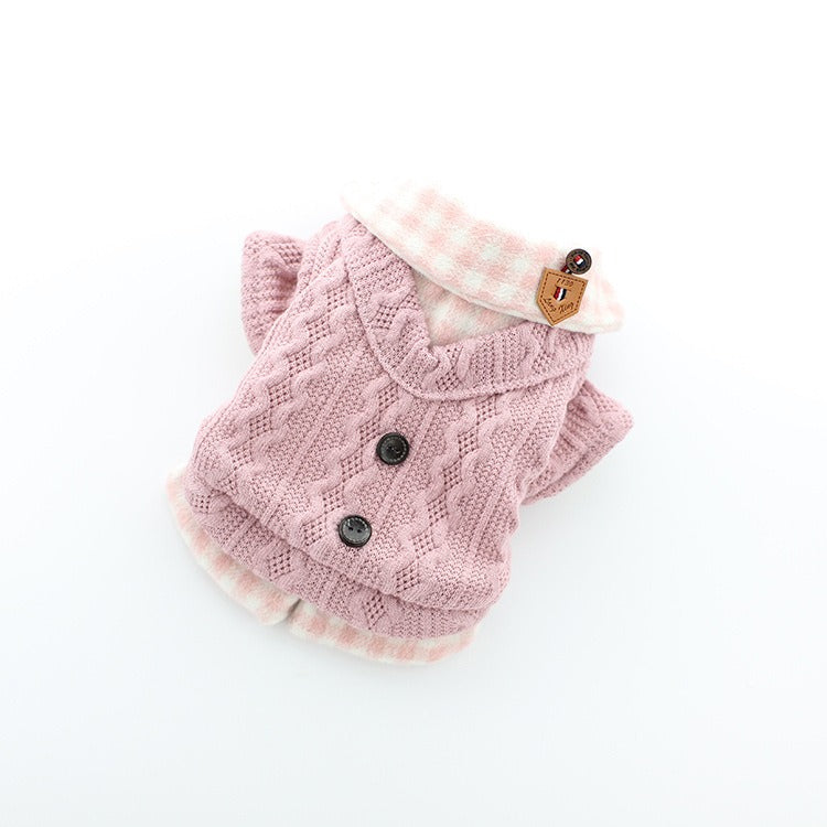 Dog clothes, pet clothes, winter lollipop dog clothes, cat clothes, compared to bear clothes, woolen plaid pet clothes - V.I.P Digital Presence