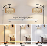 Arc Floor Lamp with Remote Control, Dimmable LED Floor Lamp with 3 Color Temperature Boho Farmhouse Tall Pole Lamp - V.I.P Digital Presence