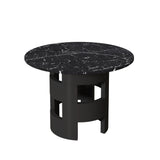 42.12"Modern Round Dining Table with Printed Black Marble Table Top for Dining Room - V.I.P Digital Presence