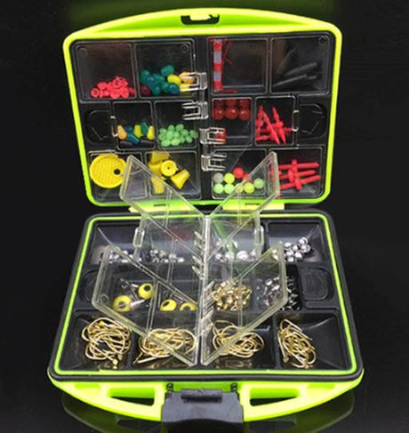 LEO 100Pcs/box Fly Fishing Accessories Box with Fishhooks Float Lead Sinker Swivel Connector Beads - V.I.P Digital Presence