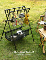 Outdoor camping folding shelf camping car drying rack drying net drying rack storage rack