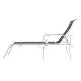 3-piece terrace lounge chair set, outdoor lounge chair with 5 adjustable backrests, sturdy steel frame, white blue - V.I.P Digital Presence
