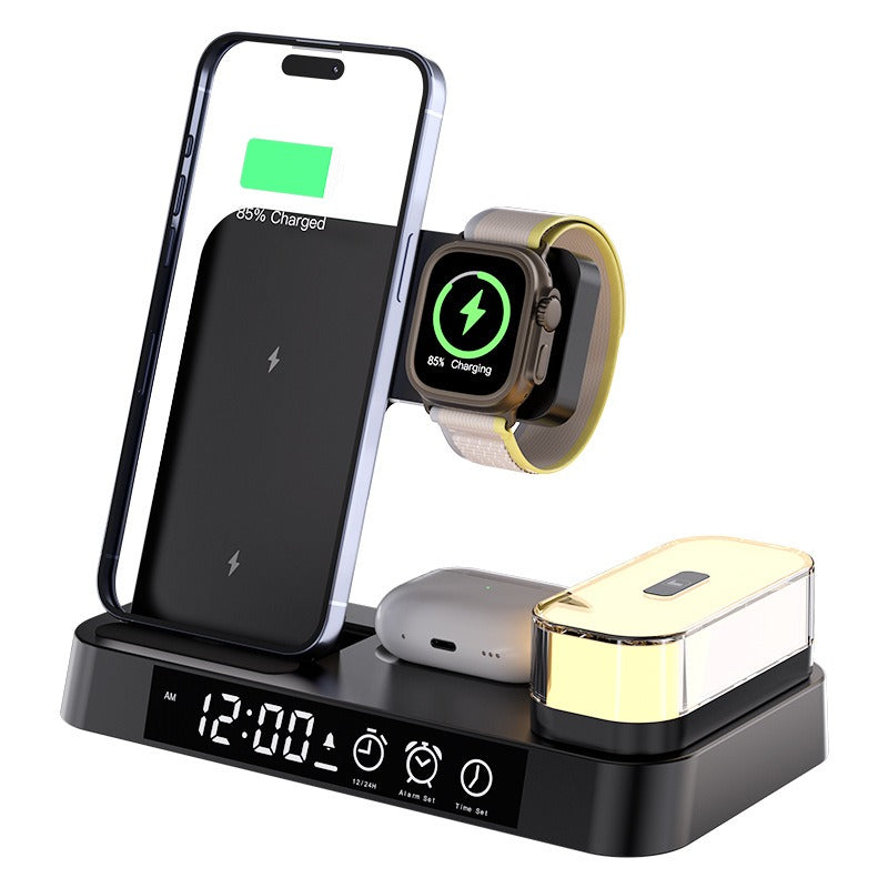 Cargador inalámbrico 3 en 1 reloj multifuncional carga inalámbrica de 25 W adecuado para carga rápida de iPhone