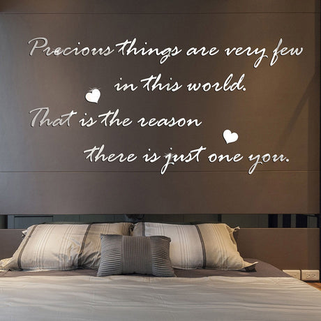 Precious English Letter Acrylic Mirror Surface Sticker Literary Sentence Background Wall Decoration Self-Adhesive 3D Wall Sticker - V.I.P Digital Presence