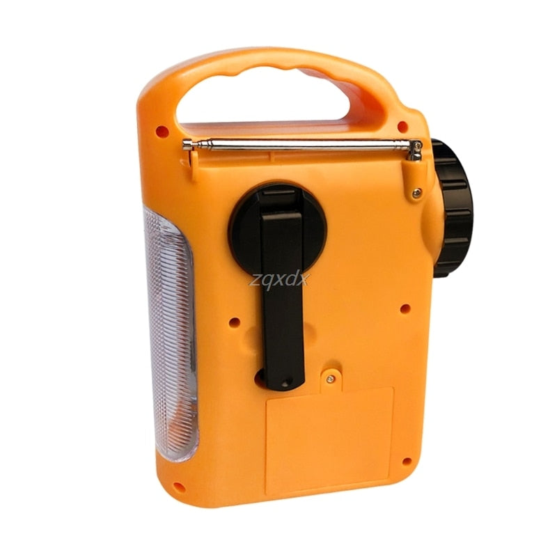 Outdoor Emergency Hand Crank Solar Dynamo AM/FM Radios Power Bank with LED Lamp - V.I.P Digital Presence