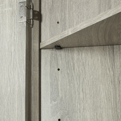 Oak Triangle Bathroom Storage Cabinet with Adjustable Shelves, Freestanding Floor Cabinet for Home Kitchen - V.I.P Digital Presence