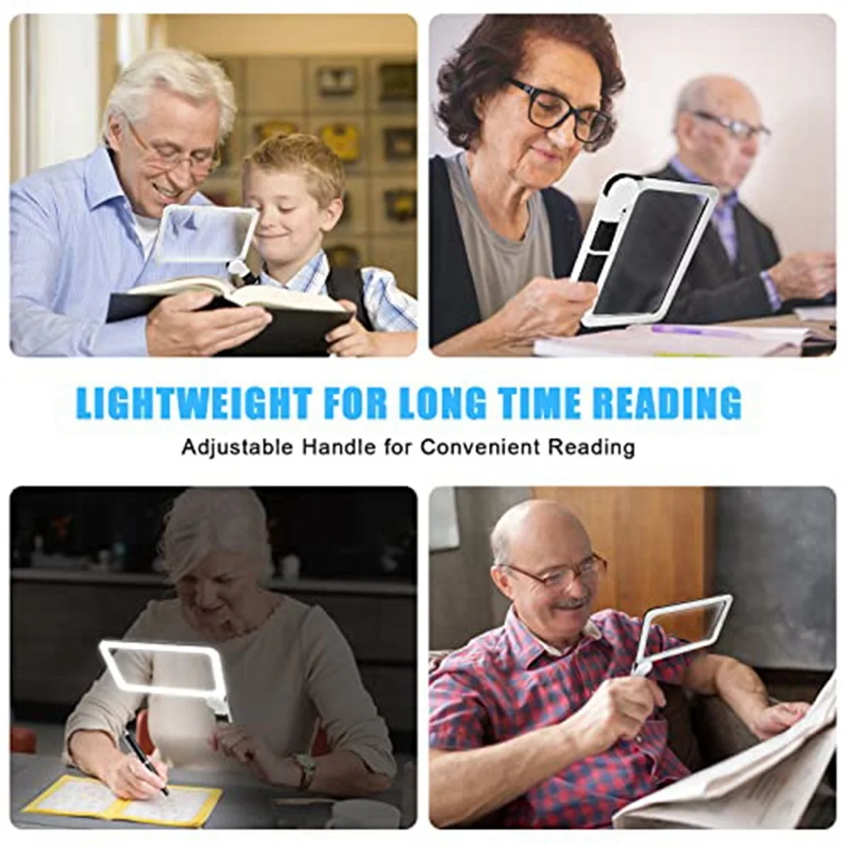 Full-Page 5X Magnifying Glass for Reading, Folding Lighted Magnifier with 48 LED Lights, Rectangular Handhold Magnifier - V.I.P Digital Presence