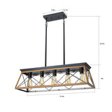 Farmhouse Chandeliers With 5 Bulbs For Dining Room Walnut - V.I.P Digital Presence