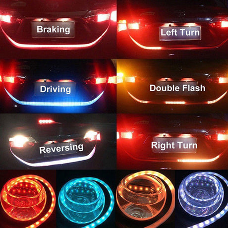 Promotion! 1.2m 12V Car Four Colors Flow Type 36 LED Car Tailgate Strip Waterproof Brake Driving Turn Signal Light - V.I.P Digital Presence
